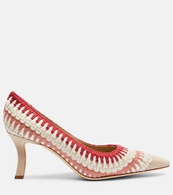 Ombohi 70 crochet suede pumps | Manolo Blahnik