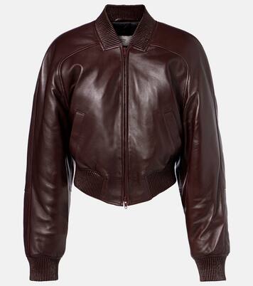 Cropped leather bomber jacket | Phoebe Philo