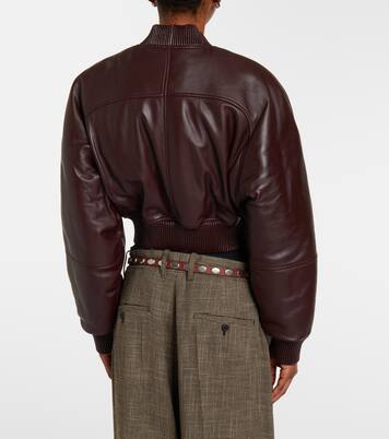 Cropped leather bomber jacket | Phoebe Philo