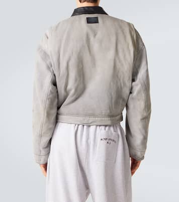 Leather-trimmed denim jacket | Acne Studios