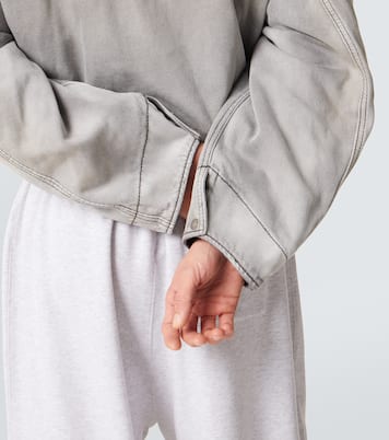 Leather-trimmed denim jacket | Acne Studios