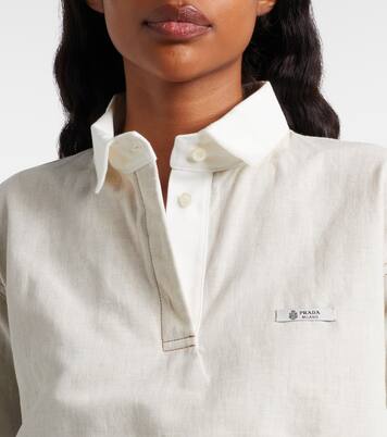 Polo de algodón y lino | Prada