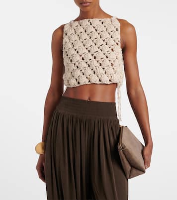 Crochet cotton crop top | Balmain
