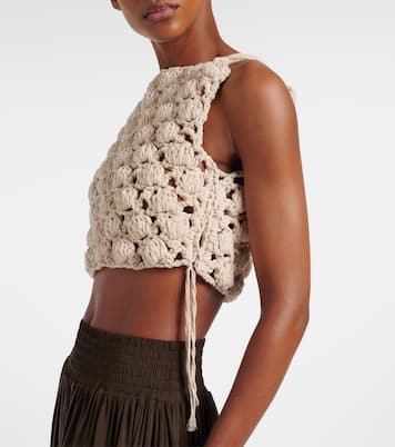 Crochet cotton crop top | Balmain