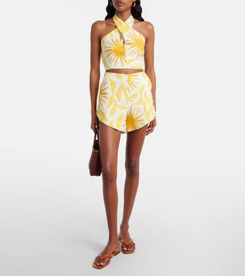 Bahamas printed linen shorts | Cala de la Cruz