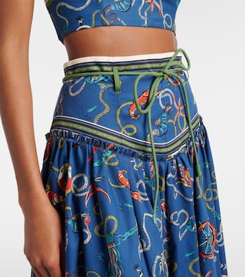 Falda larga Cove de algodón estampada | Alémais