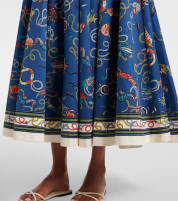 Falda larga Cove de algodón estampada | Alémais