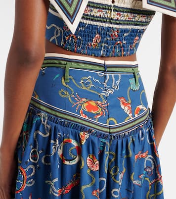 Falda larga Cove de algodón estampada | Alémais