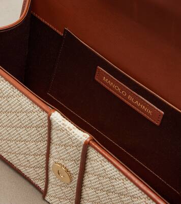 Maycap raffia-effect clutch | Manolo Blahnik