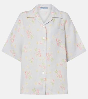 Chemise en lin à fleurs | Prada