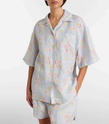 Chemise en lin à fleurs | Prada