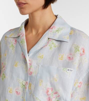Chemise en lin à fleurs | Prada