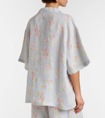 Chemise en lin à fleurs | Prada