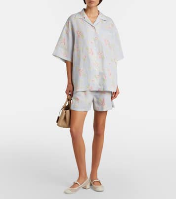 Chemise en lin à fleurs | Prada