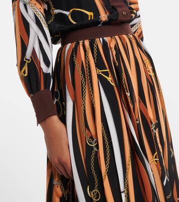 Printed tie-neck silk shirt dress | Gucci