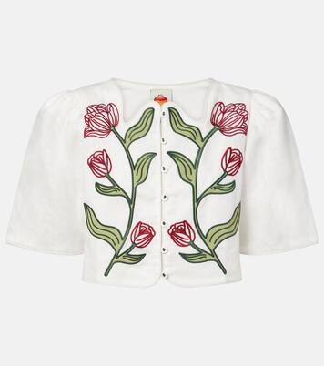 Chemise courte en lin brodée | Farm Rio