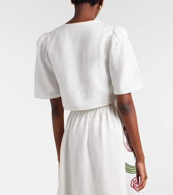Chemise courte en lin brodée | Farm Rio