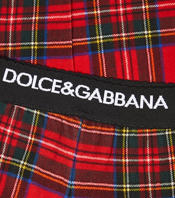 Leggings en mezcla de algodón a cuadros | Dolce&Gabbana Kids