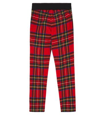 Leggings en mezcla de algodón a cuadros | Dolce&Gabbana Kids