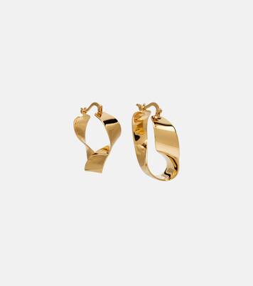 Jil Sander Twisted hoop earrings, gold-plated