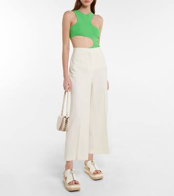 Pantalones anchos en sarga de tiro alto | Stella McCartney