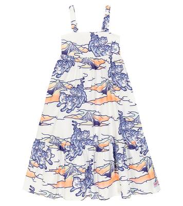 Printed cotton poplin dress | Kenzo Kids