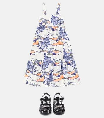 Printed cotton poplin dress | Kenzo Kids