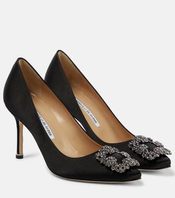 Hangisi 90 embellished satin pumps | Manolo Blahnik