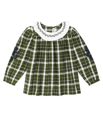 Checked cotton-blend top | Tartine et Chocolat