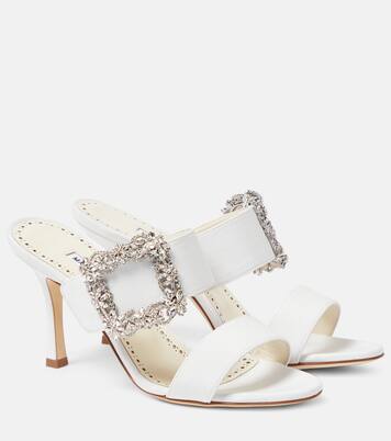 Gable Jewel crêpe de chine mules | Manolo Blahnik