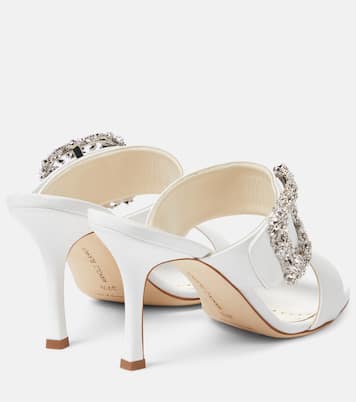 Gable Jewel crêpe de chine mules | Manolo Blahnik