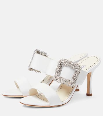 Gable Jewel crêpe de chine mules | Manolo Blahnik