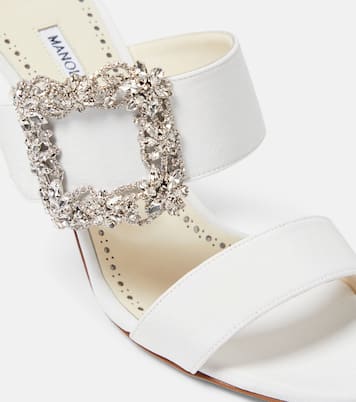 Gable Jewel crêpe de chine mules | Manolo Blahnik