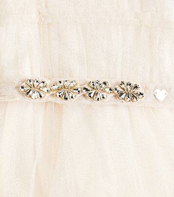 Glitter tiered tulle dress | Monnalisa