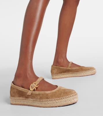 Mary-Jane-Ballerinas Elda aus Veloursleder | Gianvito Rossi