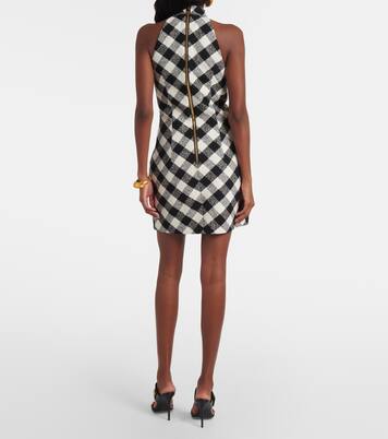 فستان قصير تويد من القطن المخلوط بياقة ستايل هالتر | Balmain