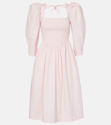 Abito midi in popeline di cotone | Ganni