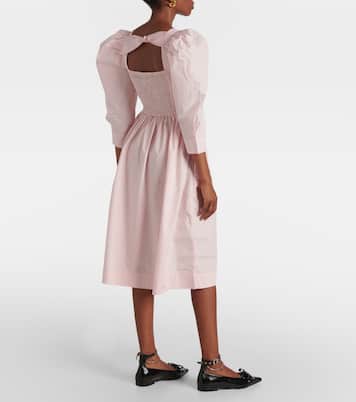 Abito midi in popeline di cotone | Ganni