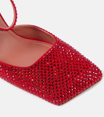 Verzierte Pumps Charlotte 95 aus Veloursleder | Amina Muaddi