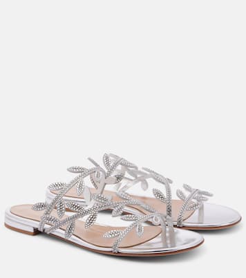 Verzierte Sandalen Flavia aus Metallic-Leder | Gianvito Rossi