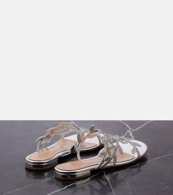 Verzierte Sandalen Flavia aus Metallic-Leder | Gianvito Rossi
