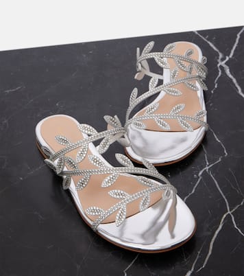 Verzierte Sandalen Flavia aus Metallic-Leder | Gianvito Rossi