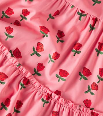 Roses puff-sleeve cotton dress | Mini Rodini