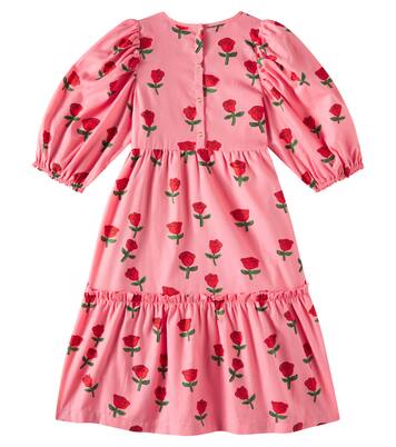 Roses puff-sleeve cotton dress | Mini Rodini