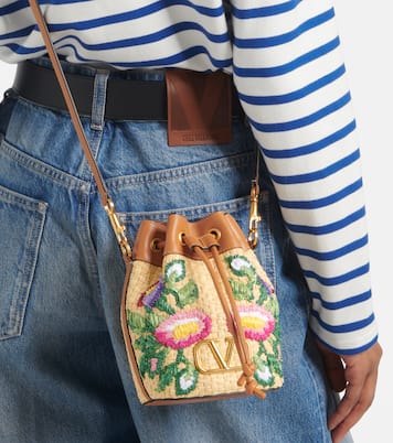 VLogo floral embroidered bucket bag | Valentino Garavani