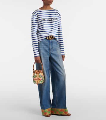 VLogo floral embroidered bucket bag | Valentino Garavani