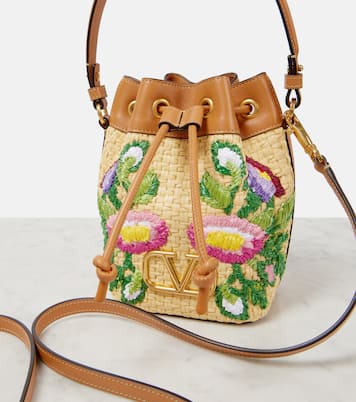 VLogo floral embroidered bucket bag | Valentino Garavani