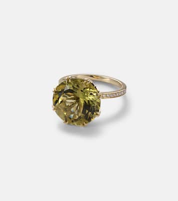 18kt gold ring with topaz and diamonds  | Ileana Makri