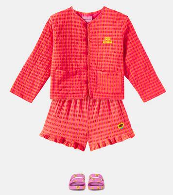 Ruffled vichy cotton-blend shorts | Bobo Choses