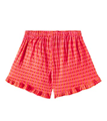 Ruffled vichy cotton-blend shorts | Bobo Choses